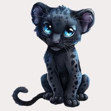 Cute Baby Black Panther Clipart
