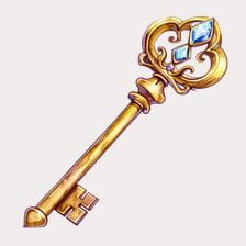 Vintage Watercolor Golden Key Clipart