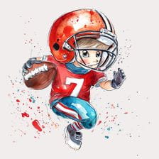 Cute Football Player Clipart