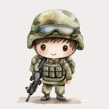 Cute Cartoon Soldier Clipart