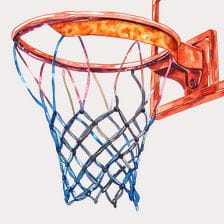 Watercolor Basketball Hoop Clipart