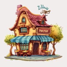 Cute Cartoon Cafe Shop Clipart