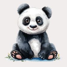 cute cartoon baby panda clipart