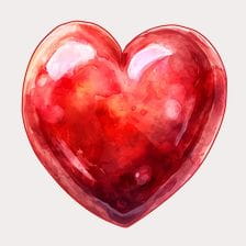 Watercolor Red Heart Clipart