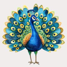 cute peacock clipart