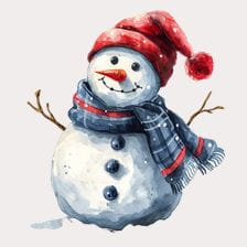 red hat snowman clipart