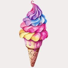 Triple Scoop Ice Cream Cone Clipart