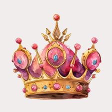 Pink Watercolor Royal King Crown Clipart