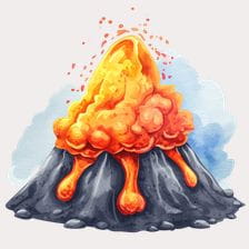 Cartoon Volcano Erupting Clipart