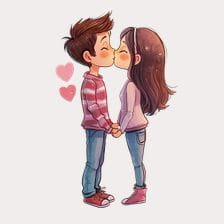 Sweet Couple Kissing Clipart