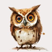 Watercolor owl clipart
