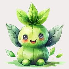 Cute Green Watercolor Fairy Clipart