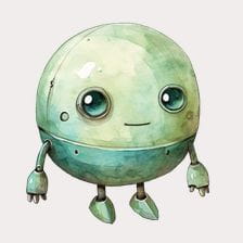 Cute Green Robot Clipart