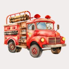 cute fire truck clipart
