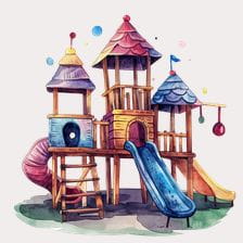 watercolor playground clipart