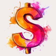 colorful dollar sign clipart