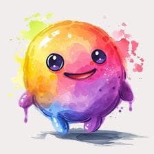 Rainbow Watercolor Cute Blob Clipart