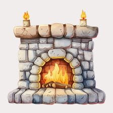 Stone Fireplace Clipart