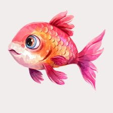 pink golden fish clipart