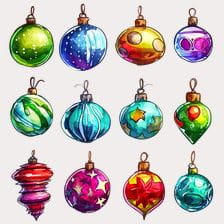 Colorful Christmas Ornament Clipart