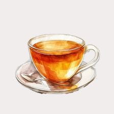 Hot Cup of Tea Watercolor Clipart