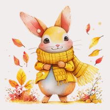 rabbit in autumn clipart