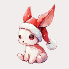 Cute Christmas Bunny Clipart