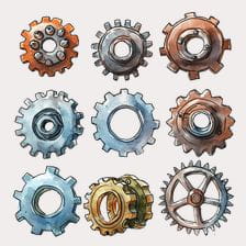 nine gear clipart