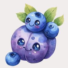 Cute Blueberry Family Clipart