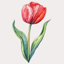 red tulip flower clipart
