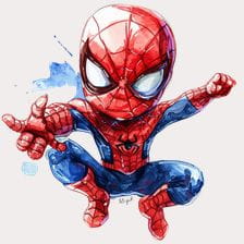 Cute Spiderman Watercolor Clipart
