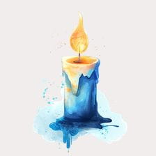 Blue Melted Candle Clipart