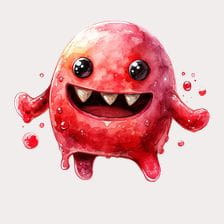 Cute Red Slime Monster Clipart