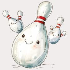 Cute Cartoon Bowling Pin Clipart