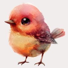 Cute watercolor bird clipart