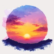 Watercolor Sunset Sky Clipart