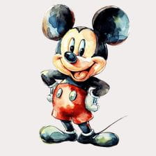Happy Mickey Mouse Watercolor Clipart