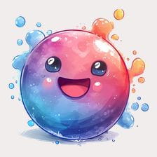 Smiling Watercolor Blob Clipart