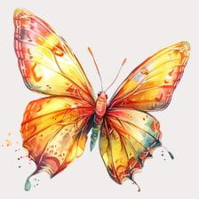 Watercolor Orange Butterfly Clipart