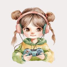 Cute Gamer Girl clipart