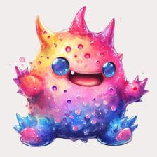 Cute watercolor monster clipart