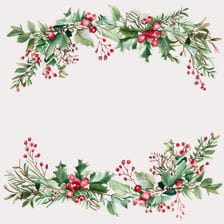 floral christmas wreath clipart