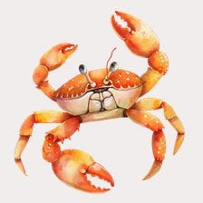 Cute Cartoon Crab Clipart