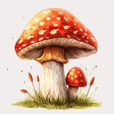 red and white mushroom clipart