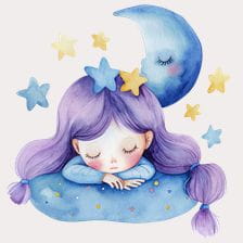sleeping girl clipart