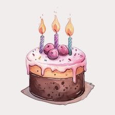 watercolor birthday cake clipart