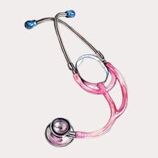 Pink Medical Stethoscope Clipart