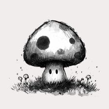 Black and white mushroom