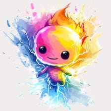 Cute Colorful Fire and Lightning Clipart