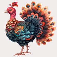 peacock turkey clipart